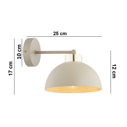 Brilagi - Zidna lampa MOON 1xE27/60W/230V bež/zlatna