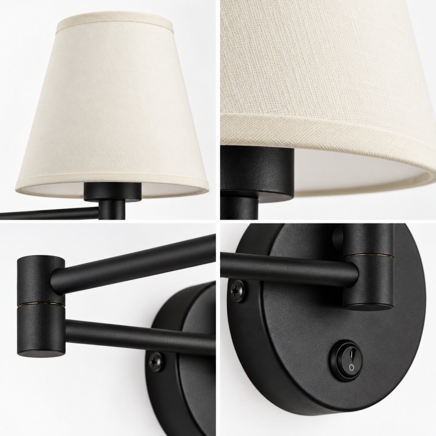BRILAGI - Zidna lampa NUBILA 1xE27/15W/230V krem/crna