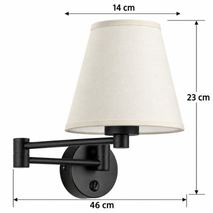 BRILAGI - Zidna lampa NUBILA 1xE27/15W/230V krem/crna