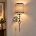 BRILAGI - Zidna lampa NUBILA 1xE27/60W/230V sjajni hrom/braon