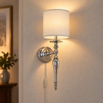 BRILAGI - Zidna lampa NUBILA 1xE27/60W/230V sjajni hrom/krem boja