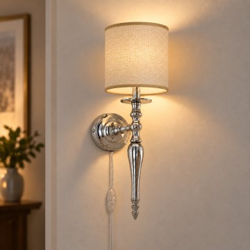 BRILAGI - Zidna lampa NUBILA 1xE27/60W/230V sjajni hrom/svetlo braon