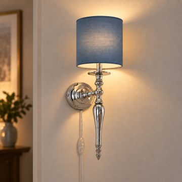 BRILAGI - Zidna lampa NUBILA 1xE27/60W/230V sjajni hrom/tamno plava