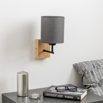 Brilagi - Zidna lampa NUBILA WOOD 1xE27/25W/230V hrast/antracit