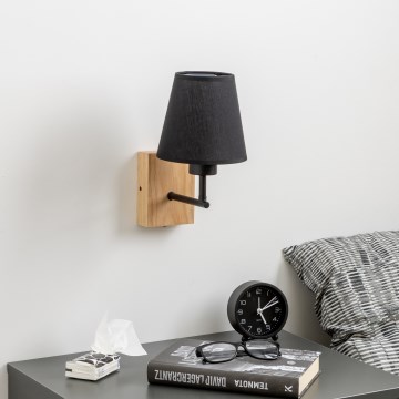 Brilagi - Zidna lampa NUBILA WOOD 1xE27/25W/230V hrast/crna