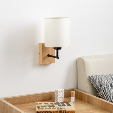 Brilagi - Zidna lampa NUBILA WOOD 1xE27/25W/230V hrast/crna/krem