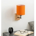 Brilagi - Zidna lampa NUBILA WOOD 1xE27/25W/230V hrast/crna/narandžasta
