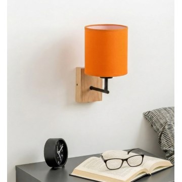 Brilagi - Zidna lampa NUBILA WOOD 1xE27/25W/230V hrast/crna/narandžasta