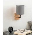 Brilagi - Zidna lampa NUBILA WOOD 1xE27/25W/230V hrast/crna/svetlo siva