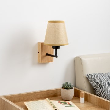 Brilagi - Zidna lampa NUBILA WOOD 1xE27/25W/230V hrast/svetlo braon