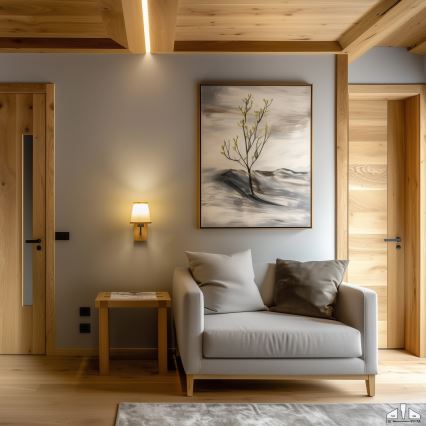 Brilagi - Zidna lampa NUBILA WOOD 1xE27/25W/230V hrast/svetlo braon