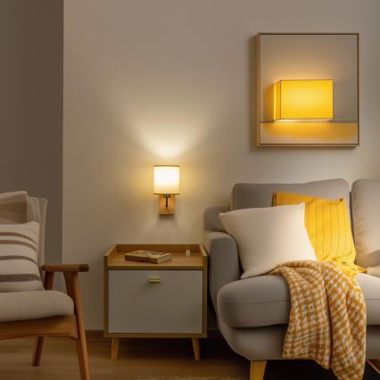 Brilagi - Zidna lampa NUBILA WOOD 1xE27/25W/230V hrast/svetlo braon