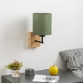 Brilagi - Zidna lampa NUBILA WOOD 1xE27/25W/230V hrast/zelena