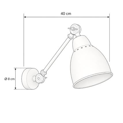 BRILAGI - Zidna lampa QUILL 1xE27/40W/230V 40 cm bela