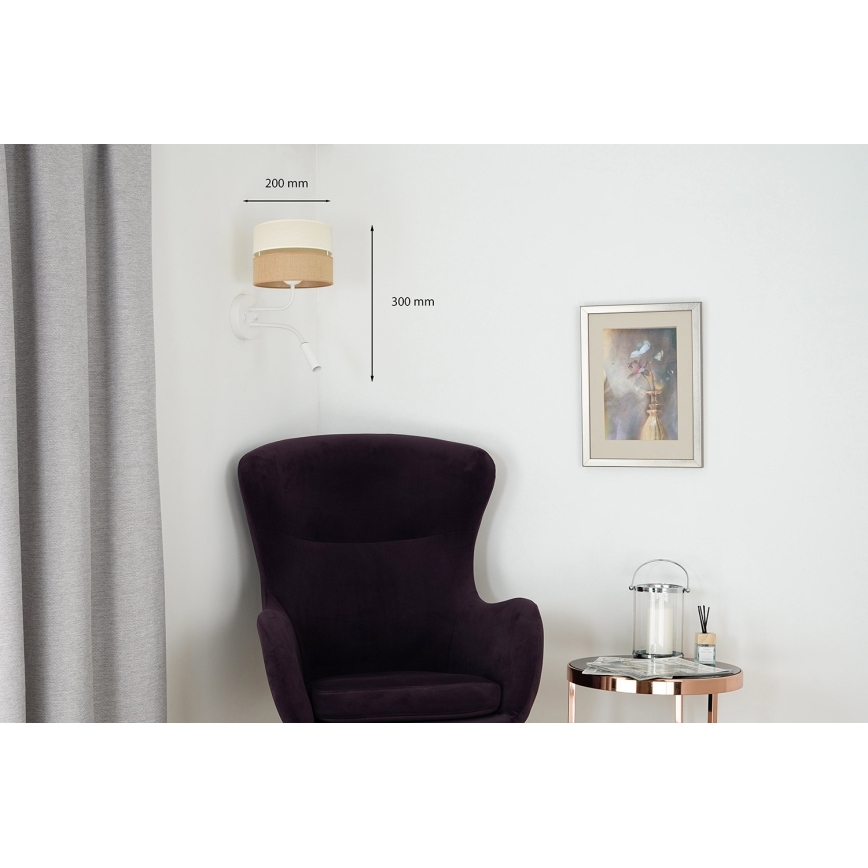 Brilagi - Zidna lampa ROYAL YUTE 1xE27/15W/230V + 1xG9/6W bež/krem/bela