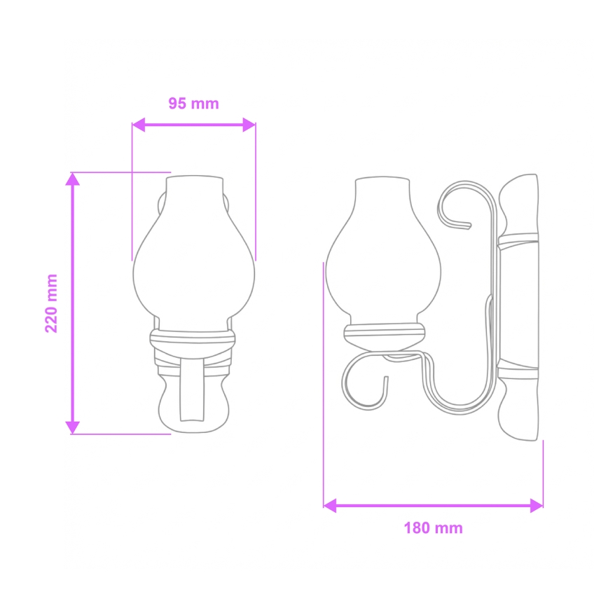 Brilagi - Zidna lampa RUSTIC 1xE14/40W/230V bukva