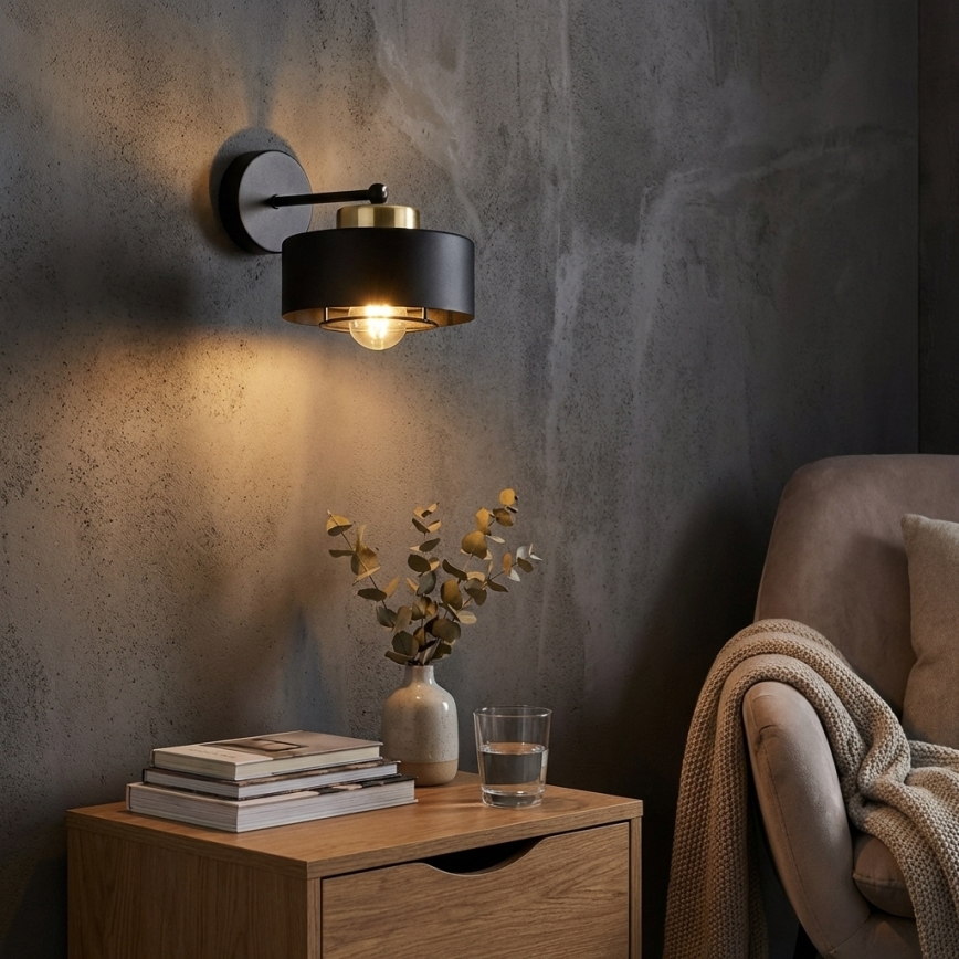 Brilagi - Zidna lampa SPRING 1xE27/60W/230V crna/zlatna