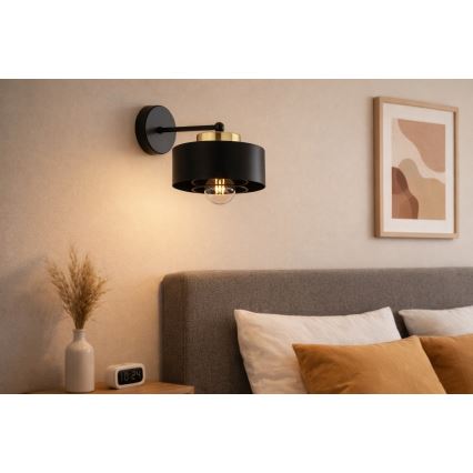 Brilagi - Zidna lampa SPRING 1xE27/60W/230V crna/zlatna