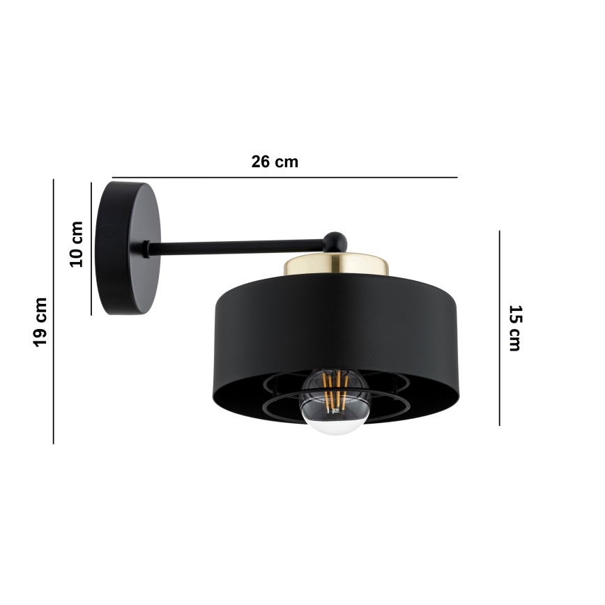 Brilagi - Zidna lampa SPRING 1xE27/60W/230V crna/zlatna