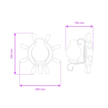 Brilagi - Zidna lampa TIMONA 1xE14/40W/230V buk