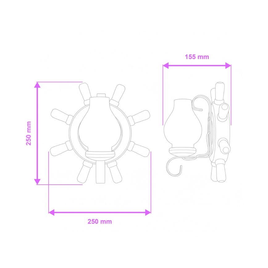 Brilagi - Zidna lampa TIMONA 1xE14/40W/230V buk