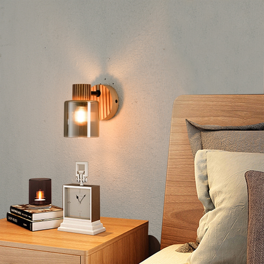Brilagi - Zidna spot svetiljka HYGGE 1xE14/15W/230V drvo/zadimljeno