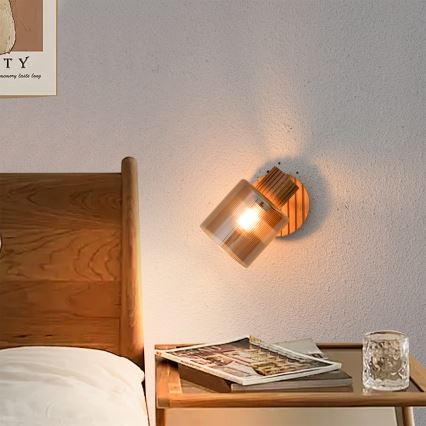 Brilagi - Zidna spot svetiljka HYGGE 1xE14/15W/230V drvo/zadimljeno
