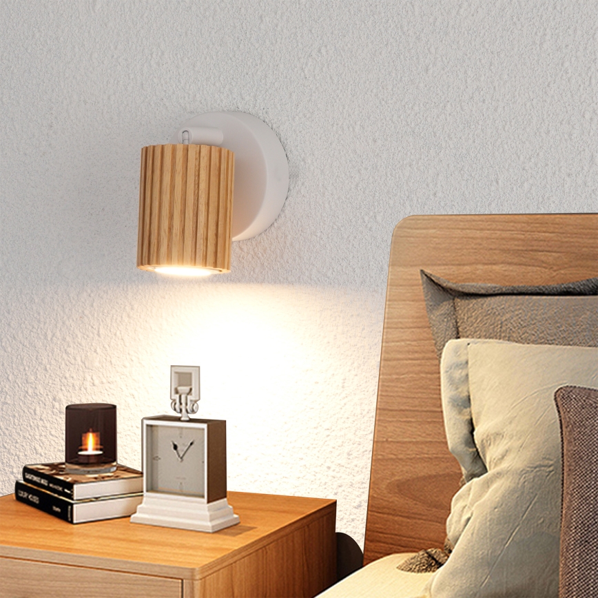 Brilagi - Zidna spot svetiljka MODERN WOOD 1xGU10/8W/230V drvo/bela