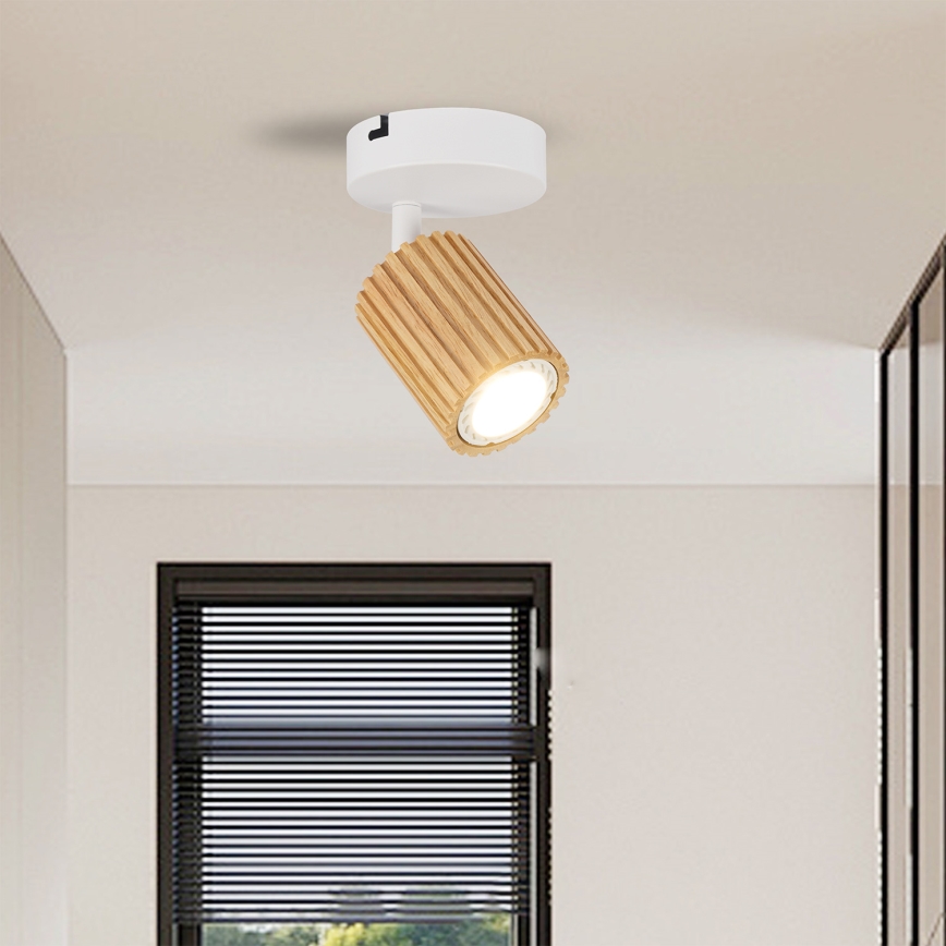 Brilagi - Zidna spot svetiljka MODERN WOOD 1xGU10/8W/230V drvo/bela