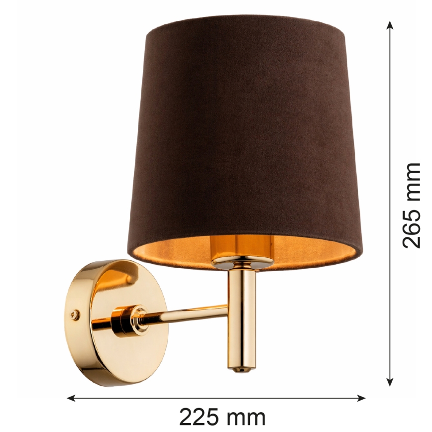 BRILAGI - Zidna svetiljka MONTE 1xE27/60W/230V braon/zlatna