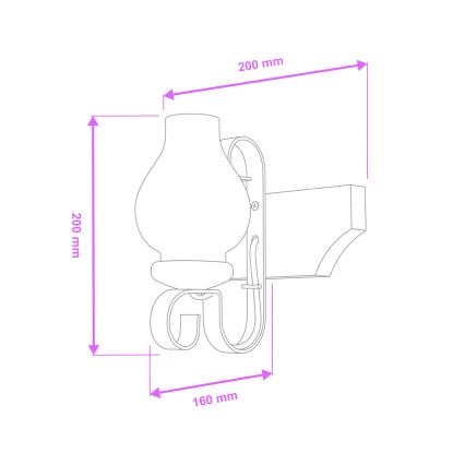 Brilagi - Zidna svetiljka QUEEN 1xE14/40W/230V bukva