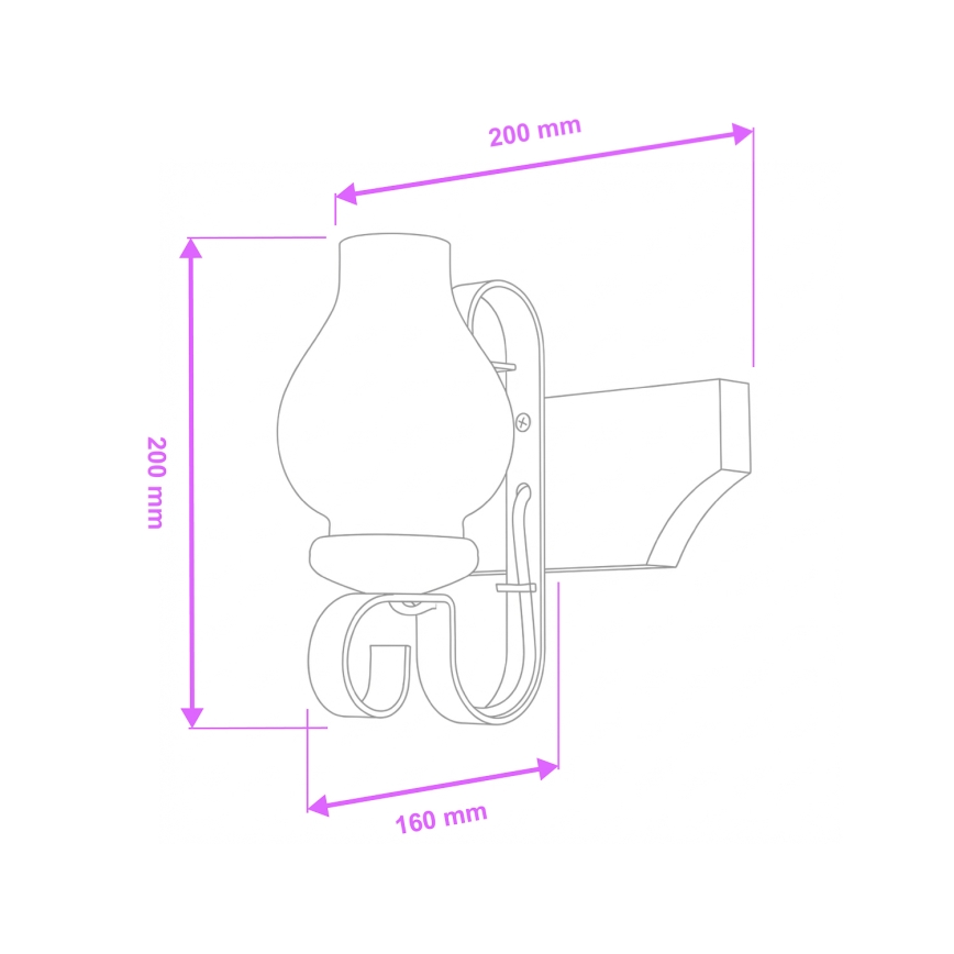 Brilagi - Zidna svetiljka QUEEN 1xE14/40W/230V bukva