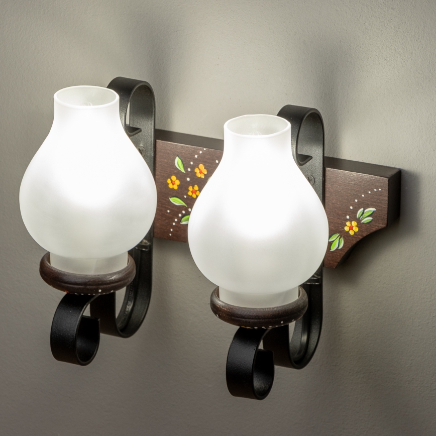 Brilagi - Zidna svetiljka QUEEN 2xE14/40W/230V bukva/wenge