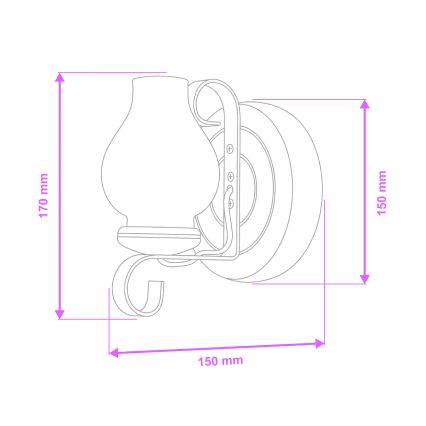 Brilagi - Zidna svetiljka ROATA APLICA 1xE14/40W/230V buk/orah
