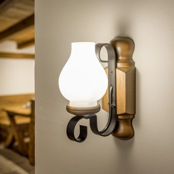 Brilagi - Zidna svetiljka RUSTIC 1xE14/40W/230V bukva/orah