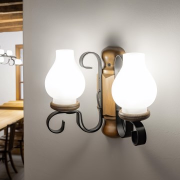 Brilagi - Zidna svetiljka RUSTIC 2xE14/40W/230V buk/orah