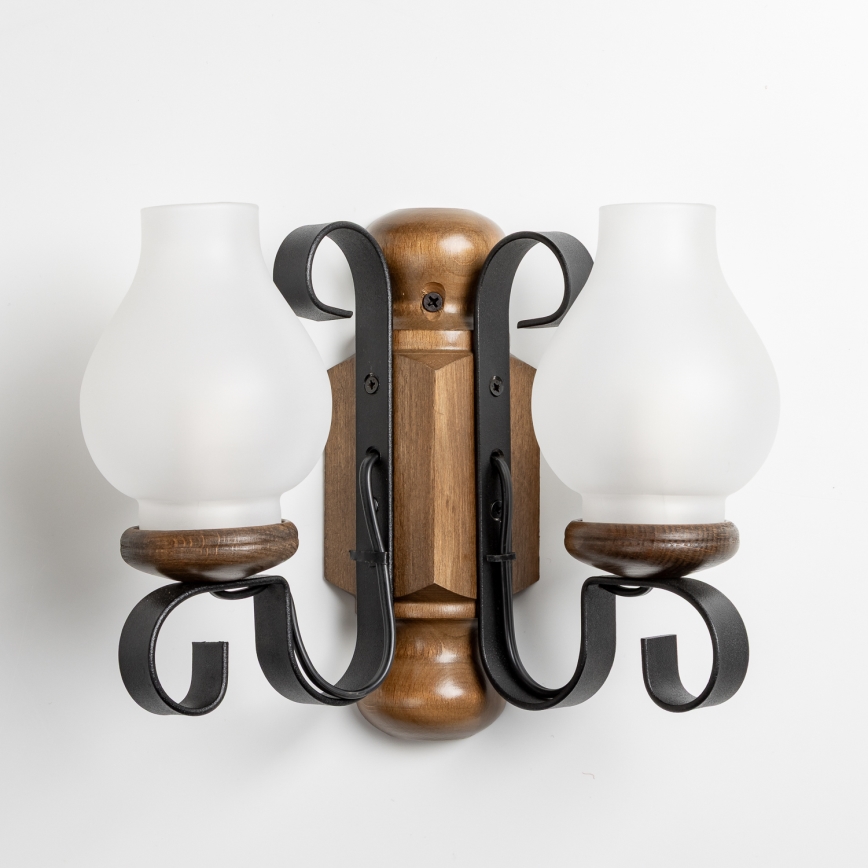 Brilagi - Zidna svetiljka RUSTIC 2xE14/40W/230V buk/orah