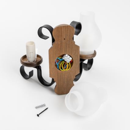 Brilagi - Zidna svetiljka RUSTIC 2xE14/40W/230V buk/orah