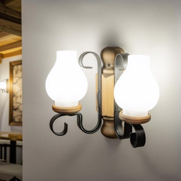 Brilagi - Zidna svetiljka RUSTIC 2xE14/40W/230V bukva