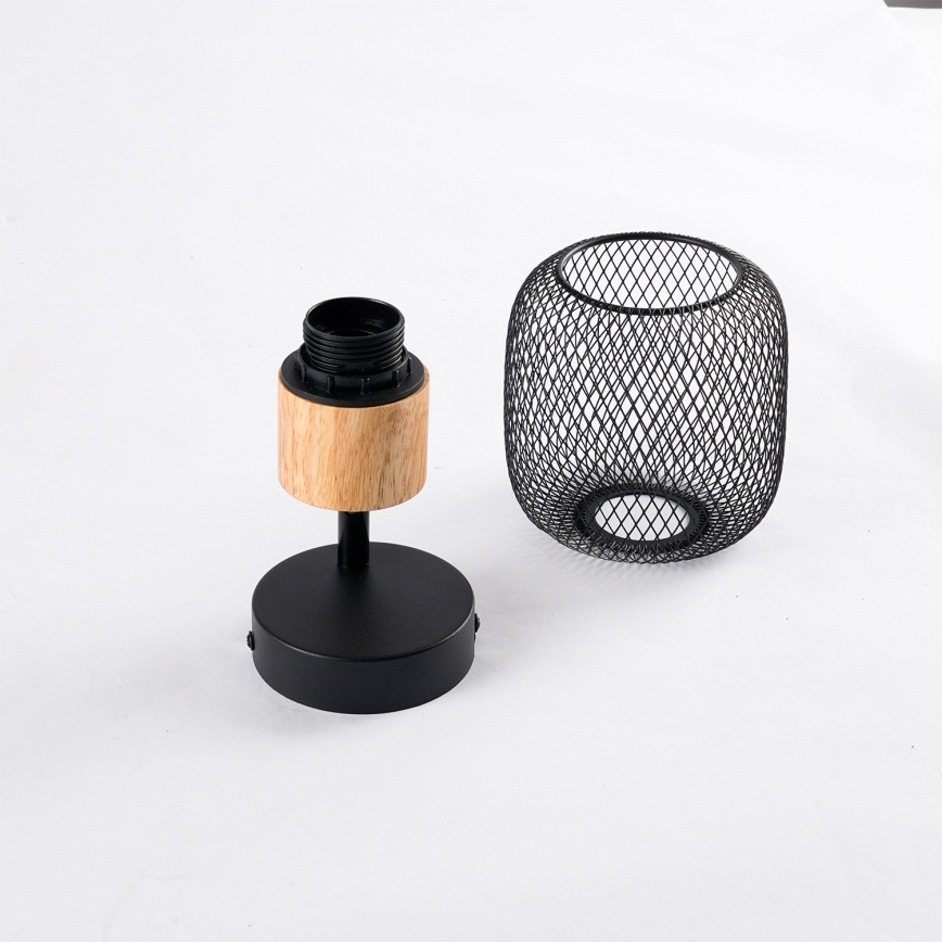 Brilagi - Zidno spot svetlo BASKLITE 1xE27/15W/230V drvo/crna