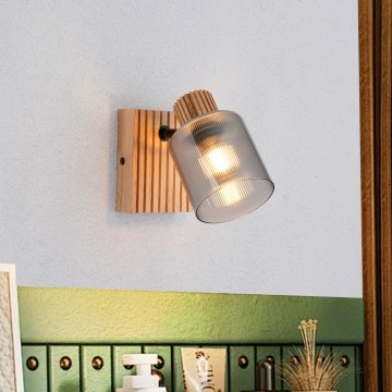 Brilagi - Zidno spot svetlo HYGGE 1xE14/15W/230V drvo/zadimljeno