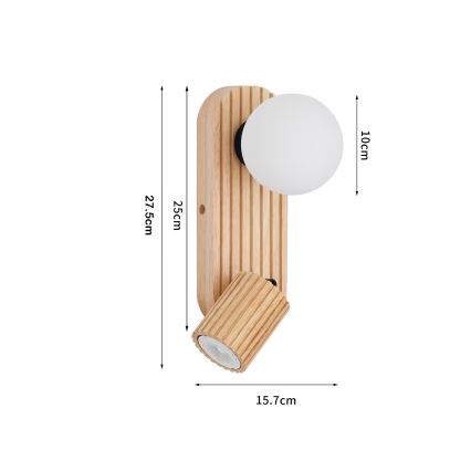 Brilagi - Zidno spot svetlo MODERN WOOD 1xG9/5W/230V + 1xGU10/8W drvo