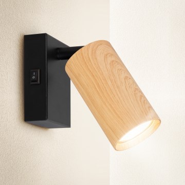 Brilagi - Zidno spot svetlo SELE 1xGU10/30W/230V crna/dekor hrasta