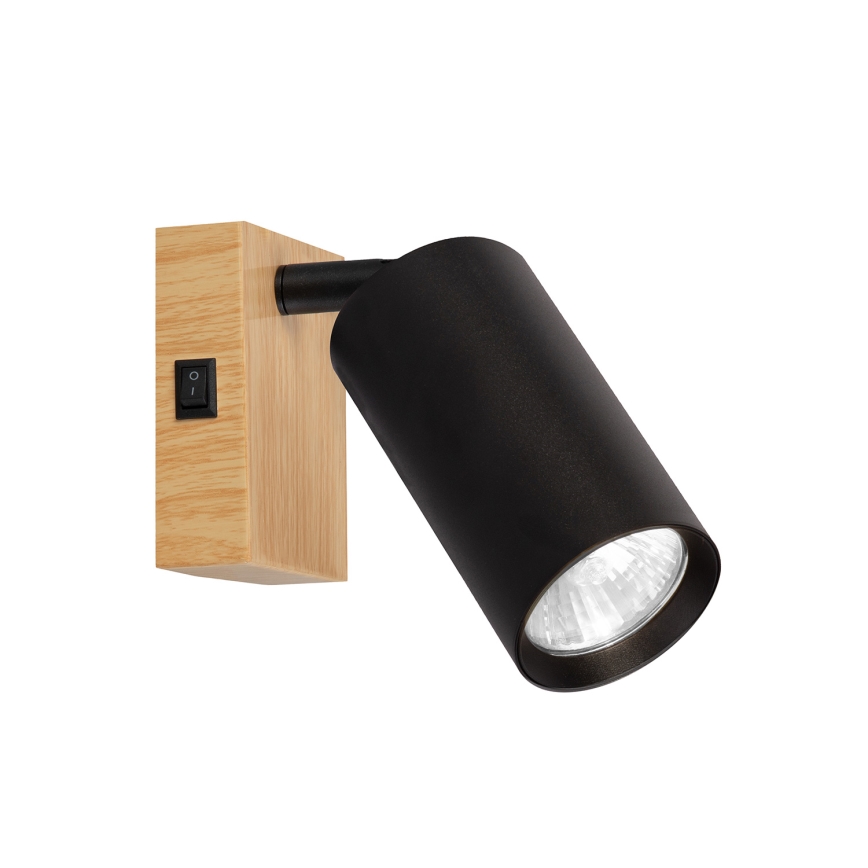 BRILAGI - Zidno spot svetlo sa prekidačem SELE 1xGU10/30W/230V crna/dekor hrasta