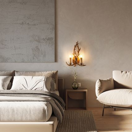 Brilagi - Zidno svetlo DEER 2xE14/10W/230V rogovi