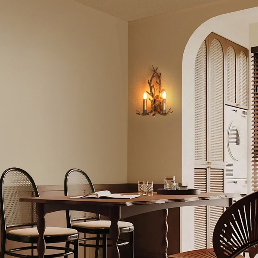 Brilagi - Zidno svetlo DEER 2xE14/10W/230V rogovi