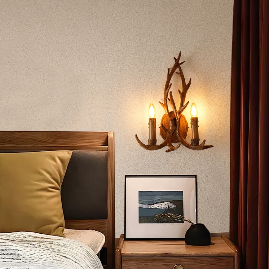 Brilagi - Zidno svetlo DEER 2xE14/10W/230V rogovi