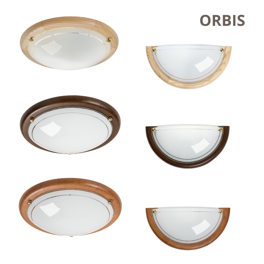 Brilagi - Zidno svetlo ORBIS 1xE27/60W/230V 30 cm borovina