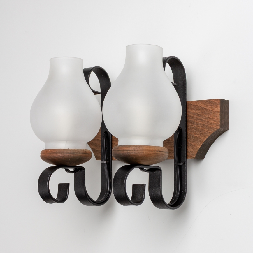 Brilagi - Zidno svetlo QUEEN 2xE14/40W/230V buk/orah