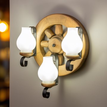 Brilagi - Zidno svetlo ROATA APLICA 3xE14/40W/230V bukva